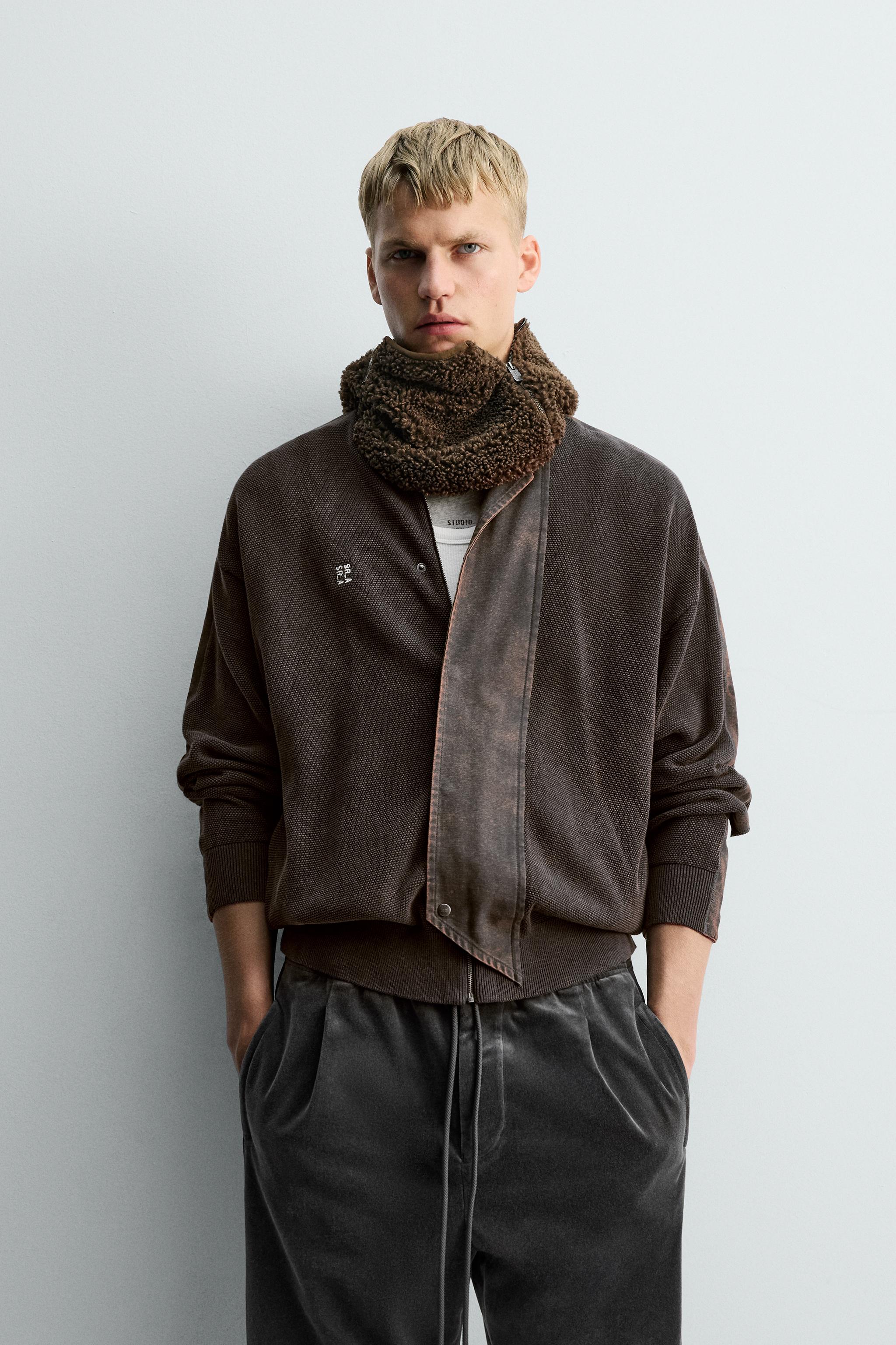 WASHED BANDED KNIT CARDIGAN X SR_A